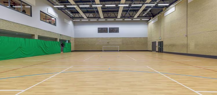 The main sports hall and badminton courts at Eastern Leisure Centre