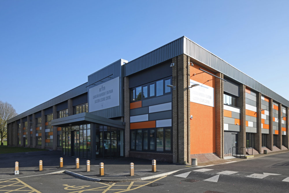Exterior of Eastern Leisure Centre in Cardiff